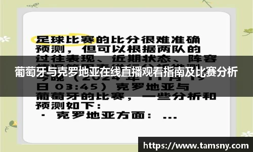 葡萄牙与克罗地亚在线直播观看指南及比赛分析